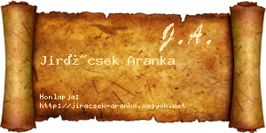 Jirácsek Aranka névjegykártya